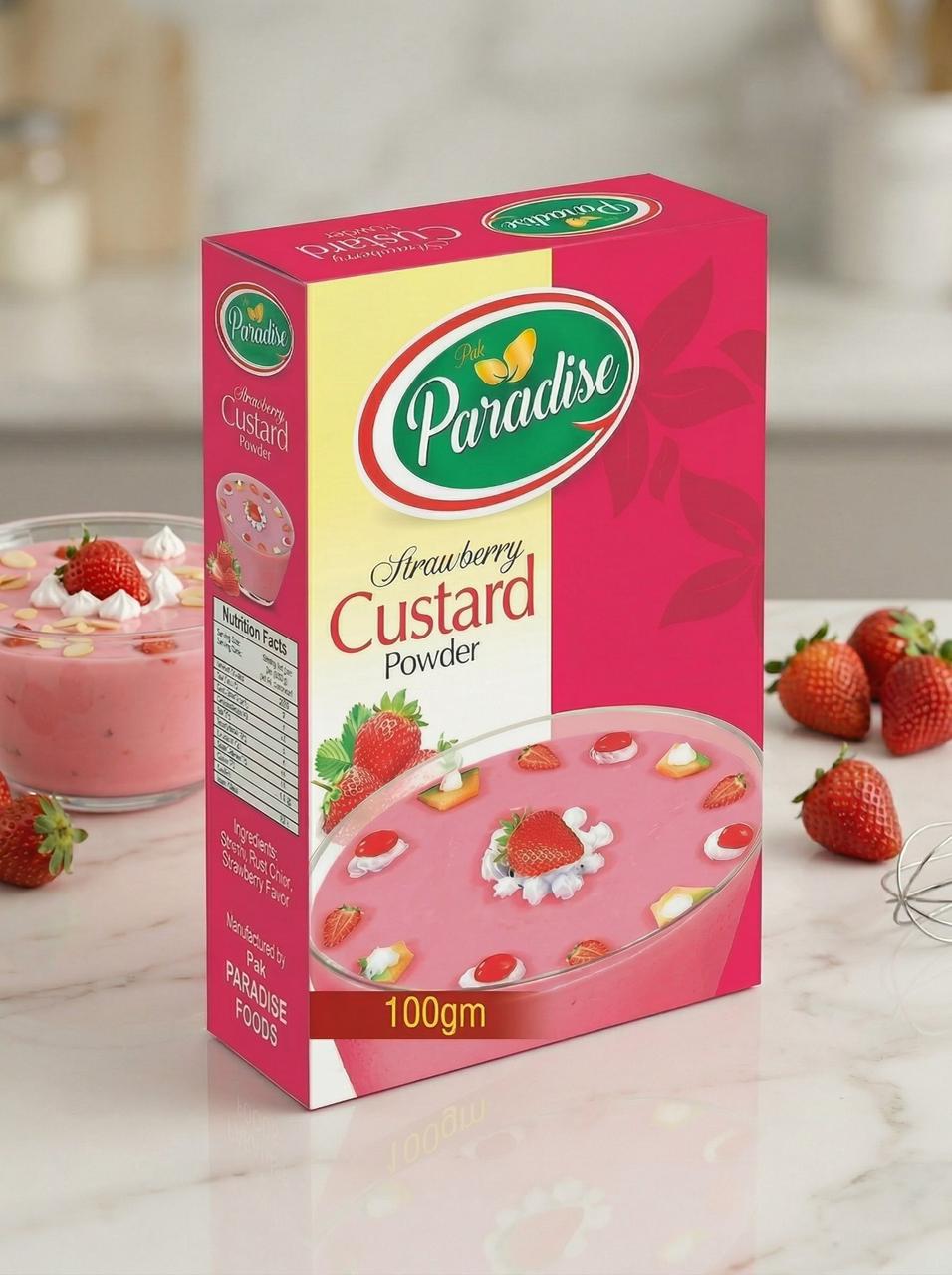 Custard-Strawberry-100gm-PakParadise-Foods